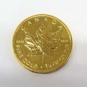 K24IG Canada Maple leaf gold coin 1/4oz 2005 gross weight 7.7g[CEAZ9052]