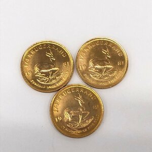 K22　南アフリカ共国　クルーガーランド金貨　1/4oz　1981　3枚まとめ　総重量25.5g【CEAY9036】