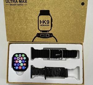 【1円】最新型 新品 スマートウォッチ HK9 ULTRA MAX 黒 2.19インチ 健康管理 音楽 スポーツ 防水 血中酸素 Android iPhone対応