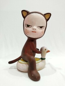 【模写】奈良美智 Yoshitomo Nara Harmless Kitty 木 フィギュア acrylic on wood 28CM