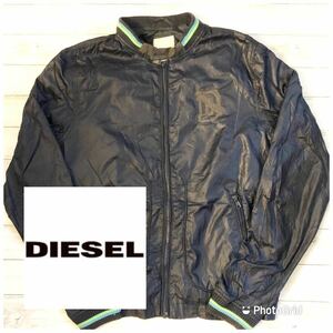 ディーゼル　DIESEL M ナイロン　ライダースジャケット　ネイビー