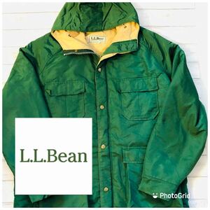 ヴィンテージ　エルエルビーン　L.L.Bean MADE IN U.S.A. L ナイロン　中綿　マウンテンパーカー　マンパー　グリーン