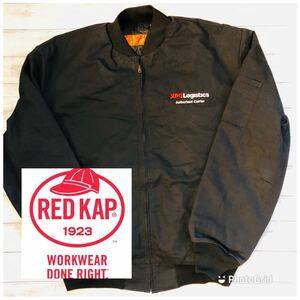 レッドキャップ　RED KAP メキシコ製　L 企業ロゴ刺繍　中綿ブルゾン　ワークジャケット　ブラック