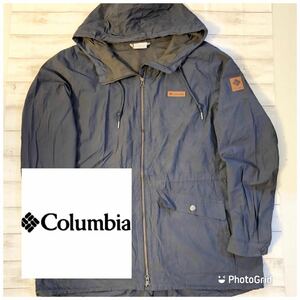 コロンビア　Columbia XL コットン　フードジャケット　モッズコート　ネイビー
