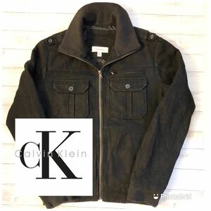  Calvin * Klein Calvin Klein S wool military blouson black 