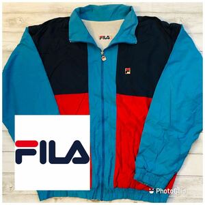  filler FILA US 42 size lining cotton 3way sleet -n nylon jacket jersey navy × red × blue 