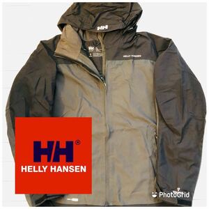 ヘリーハンセン　Helly Hansen L 裏メッシュ　ツートーン　ナイロン　セーリングジャケット　マリンジャケット　チャコール×ブラック