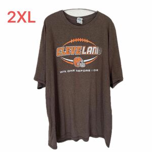 【US古着】茶色 2XL Tシャツ 半袖 レギュラー プリント メンズ レディース 大きいサイズ オーバーサイズ