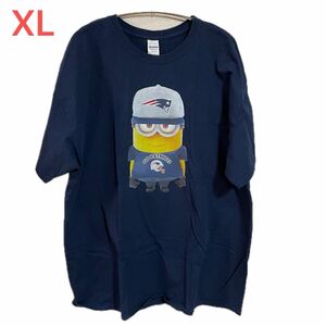 【US古着】ネイビー XL Tシャツ 半袖 レギュラー プリント メンズ レディース 大きいサイズ オーバーサイズ　ミニオンズ