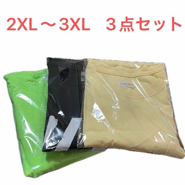 【US古着】3点セット 2XL〜3XL Tシャツ 半袖 プリント メンズ レディース 大きいサイズ まとめ売り セット売り