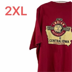 【US古着】レッド 2XL Tシャツ 半袖 レギュラー プリント メンズ レディース 大きいサイズ オーバーサイズ