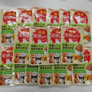 犬フード　いなば　パウチ　国産若鶏レバー　緑黄色野菜　国産　40g×16袋