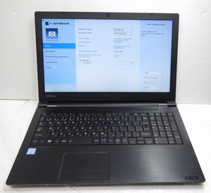 TOSHIBA dynabook B65/M Core i3-8130U 4GB HDD無し