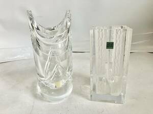  HOYA 花瓶 HOYAクリスタル ガラス花瓶 クリスタル花瓶 フラワーベース 切子 雪窓 セット 20㎝ 25㎝ インテリア (24/5/5)