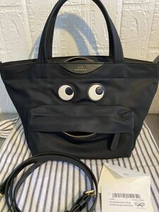 アニヤハインドマーチ ミニ 2WAYバッグ トート ミニバッグ 【EYES：アイズ】 152952 ブラック ANYA HINDMARCH