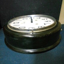 MEIJI CLOCK 明治時計 柱時計 掛時計 振り子時計 ボンボン時計 丸時計 直径約40cm 厚さ約12cm 昭和レトロ ジャンク AD-28 _画像5