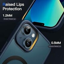 JEDirect iPhone 13 6.1インチ用 マグネット ケース MagSafeに対応 半透明のマット背面 薄型 耐衝_画像6