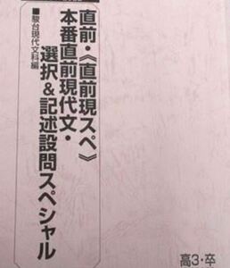 【駿台】『直前・《直前現スぺ》本番直前現代文・選択＆記述設問スペシャル　岡井光義師』　　+α　　オリジナル講座