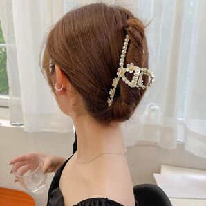 桜　パール　ヘアクリップ　ヘアアクセ　韓国　バンスクリップ　結婚式　パーティー エレガント フラワー