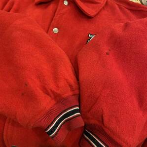大きめサイズ レア vintage avirex スタジャン アヴィレックス ウールジャケット 90s 赤 4XL ブルゾン ジャケット スタジアムジャケットの画像7