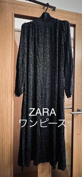 ZARA ザラ ブラックラメワンピース S