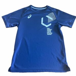 【asics】 スポーツウエア 半袖Tシャツ ネイビー