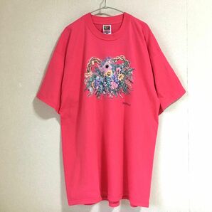 FRUIT of the LOOM 小鳥と鳥籠 草花 Tシャツ ビッグサイズXL