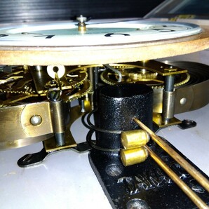 コレクター放出品 可動 タカノ時計 高野精密工業 昭和レトロ ゼンマイ式 手巻き ネジ巻 壁掛け時計 振り子時計の画像4