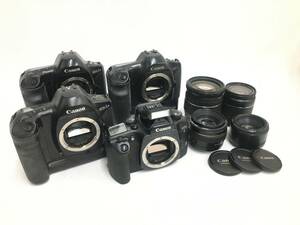 ☆ Canon フィルム一眼レフカメラ まとめ 1 ☆ EOS-1 + EOS-1N ×2 + EOS 7 他レンズ4本 キャノン 