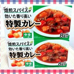 エスビー食品　S&B　焙煎スパイスが効いた香り高い特製カレー　カレールウ　カレールー　 中辛　2点