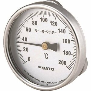 佐藤 バイメタル式表面温度計 サーモペッター ０～２００℃ （２３４０－２０） [234020]