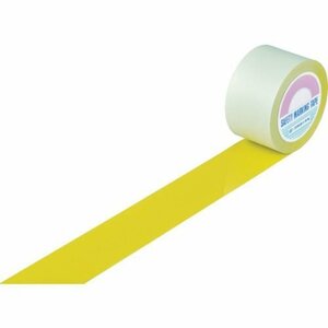 緑十字 ガードテープ（ラインテープ） 黄 ＧＴ－７５１Ｙ ７５ｍｍ幅×１００ｍ 屋内用 [148093]