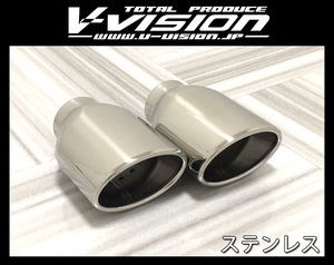 『車検対応』 V-VISION☆GUN125 ハイラックス 前期／後期☆片側サイド 2本出しマフラー／テール：オーバルステンレス (118×80φ)