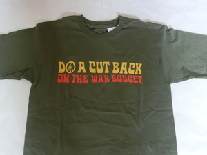 USA購入 ボルコム【VOLCOM】【STOP HATRED COLLECTION】【DO A CUT BACK ON THE WAR BUDGET】ロゴプリントT US S オリーブ