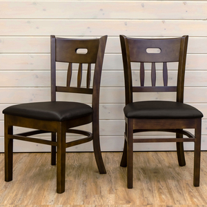 Art hand Auction الطعام الكراسي, مجموعة من 2, منتج منتهي, بولي كلوريد الفينيل, الجلود الاصطناعية, الخشب الطبيعي, كراسي جلوس, مجموعة من 2, فتم-500, بني غامق (DBR), العناصر اليدوية, أثاث, كرسي, كرسي, كرسي