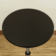 バーテーブル 丸 40cm幅 円形 昇降式 高さ調整 カフェテーブル ローテーブル 黒 ブラック スチール製 HT-13 BK_画像5
