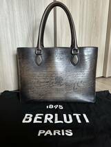 特注定価55万 Berluti Toujours Scritto Leather Tote Bag ベルルッティ トゥジュール トートバッグ ブリーチパティーヌ オーダー品 希少_画像4