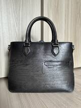 定価45,4万 Berluti Toujours XS Scritto Leather Tote Bag ベルルッティ トゥジュールXS ショルダーバッグ ハンドバッグ ネログリージョ_画像1