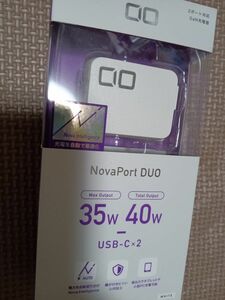 NovaPort DUO 30W 2ポート(USB-C×2) GaN充電器 PD/QC対応 急速充電　ホワイト