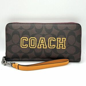 COACH コーチ 長財布 ラウンドファスナー ブラウン