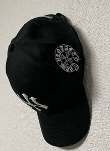 NEWVINTAGE ニュービンテージ CHROME YORK 6PANEL CAP 刺繍 キャップ 帽子 黒 ブラック フリー クロム NY ヤンキース MLB ベースボール