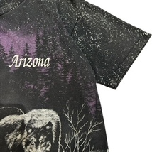 【XL】USA古着 USA製　90s　Arizona　アニマル　 半袖 デザイン Tシャツ クルーネック　ブラック_画像3