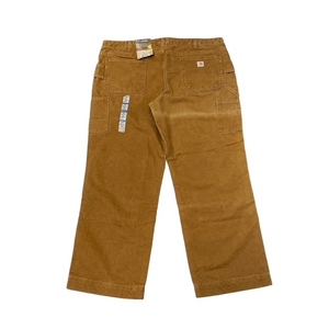 [W42] USA old clothes Carhartt Carhartt painter's pants double knee beige 42 -inch BIGSIZE