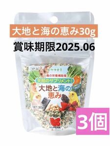 黒瀬ペットフード　大地と海の恵み3個セット　インコ　小鳥全般 クロセペットフード