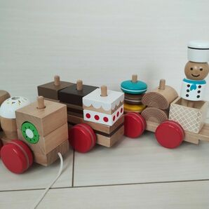 知育玩具 積み木　鉄道の積み木