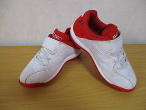  Asics * Junior baseball for < spike * shoes >*19cm white * red 