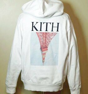 KITH プルオーバーパーカー S（実寸M位か） 東京限定 東京タワー キス トモダチ KITH TOKYO TOWER HOODIE 白 ビッグシルエット