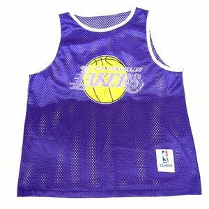 レア レイカーズ スターター ヴィンテージ タンクトップ ビブス M位か STARTER NBA vintage Los Angeles Lakers パープル