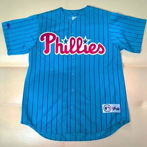 タグ付 USA製 フィリーズ マジェスティック 応援ユニフォーム M ベースボールシャツ Philadelphia Phillies MLB 90s ヴィンテージ