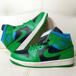 タグ付 ナイキ ウィメンズ エア ジョーダン 1 ミッド 28cm グリーン ブラック BQ6472-033 NIKE WMNS AIR JORDAN 1 MID